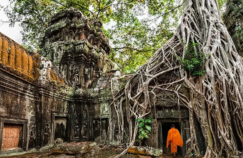 Angkor Wat temple at sunrise near Siem Reap